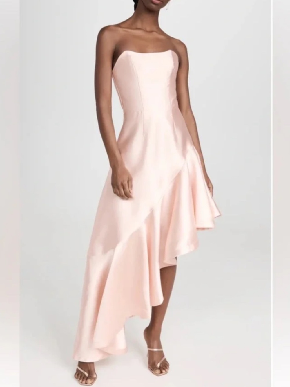 ELLIATT S Australia 🇦🇺 Occasion Gown Ballet Pink Satin High-Low Strap Dress